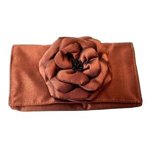 Mad By Design Wallet 3D Flower with beads in the center Iridescent Brown